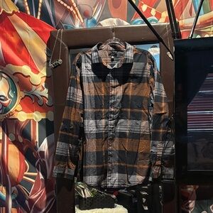 Alfani Men's Plaid Shirt - Black, Gray, and Brown